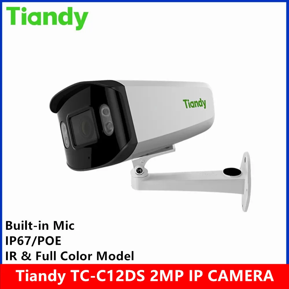 מקורי Tiandy מותג TC-C12DS 2MP מיקרופון מובנה IP67, סופר כוכבים IR 80meter & 24 שעות צבע מלא וידאו מצלמת ip - 0