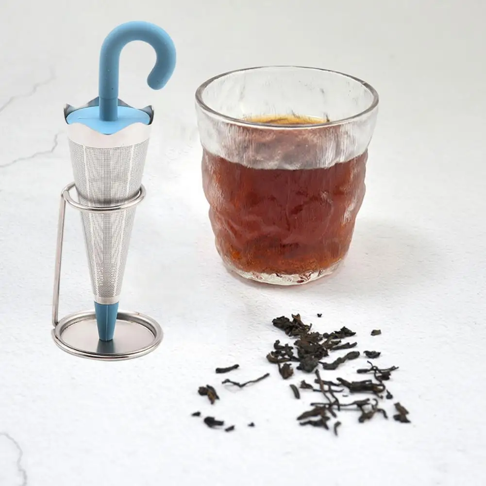 אנטי-דפורמציה תה מסננת מטריה בצורת תה מסננת נירוסטה תה Infuser מטריה צורה בטמפרטורה גבוהה עבור מזון - 0