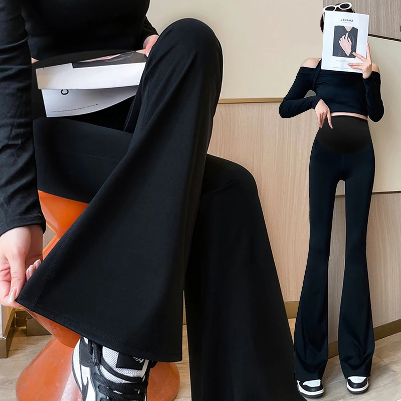 1829# 2023 סתיו אופנה קוריאנית למתוח לידה מכנסיים ארוכים מכנסיים מתרחבים סלים עיפרון הבטן מכנסיים לנשים בהריון הריון - 0