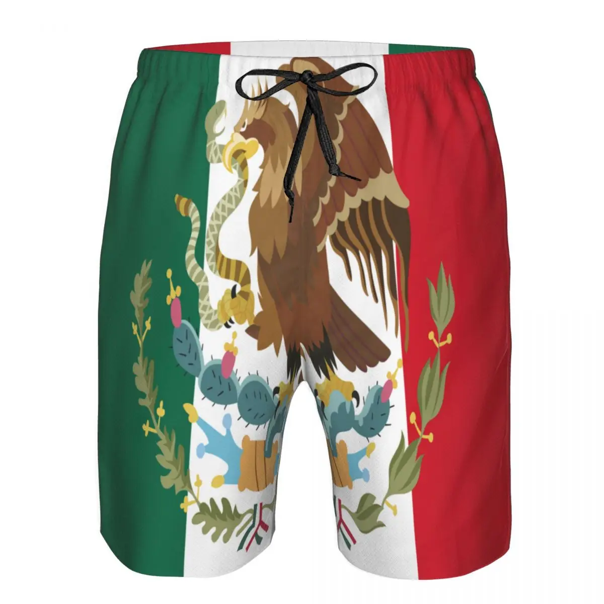חוף בגדי ים של גברים מהיר ייבוש בגדי ים מקסיקני דגל רקע גברים לנשימה בגדי ים קצרים חוף סקסי זכר בגדי ים - 0