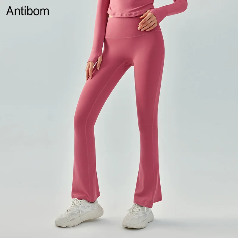 Antibom יוגה מתרחבים של נשים גבוהה המותניים ואת האגן מזדמן מיני הזיקוק מכנסיים למתוח רזה כושר רחב הרגל המכנסיים - 0