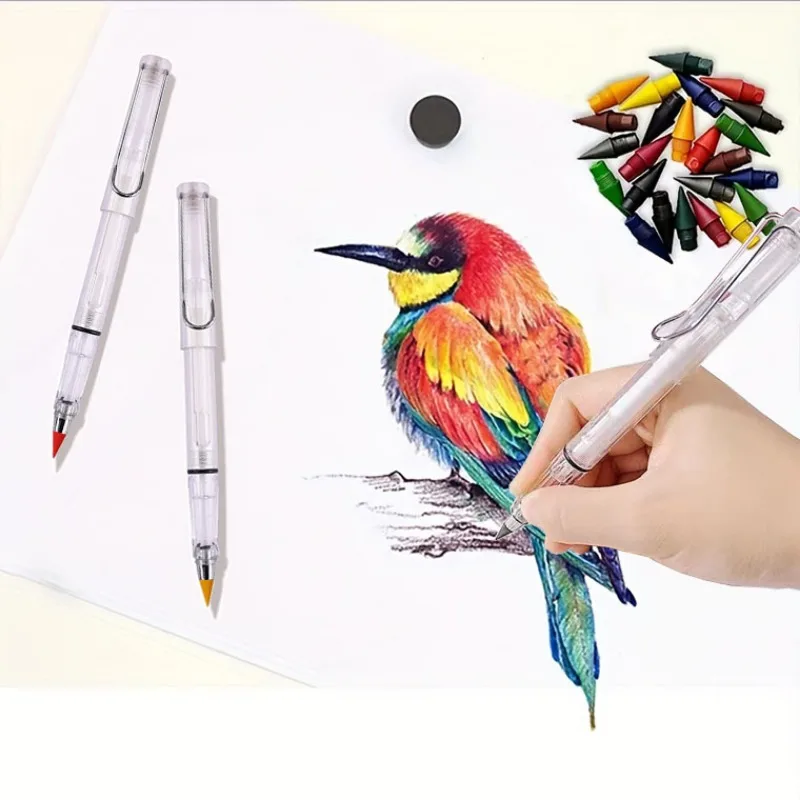 חדש שקוף נצח 12 עפרונות צבע העיפרון טיפ אינסופי כותב טכנולוגיה Inkless ניתן למחיקה עט לילדים מתנות מכשירי כתיבה - 1
