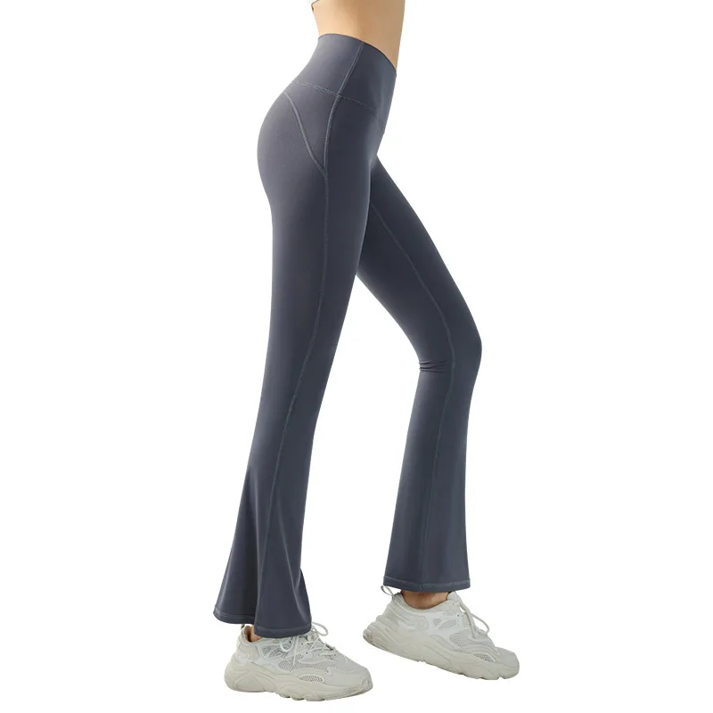Antibom יוגה מתרחבים של נשים גבוהה המותניים ואת האגן מזדמן מיני הזיקוק מכנסיים למתוח רזה כושר רחב הרגל המכנסיים - 1