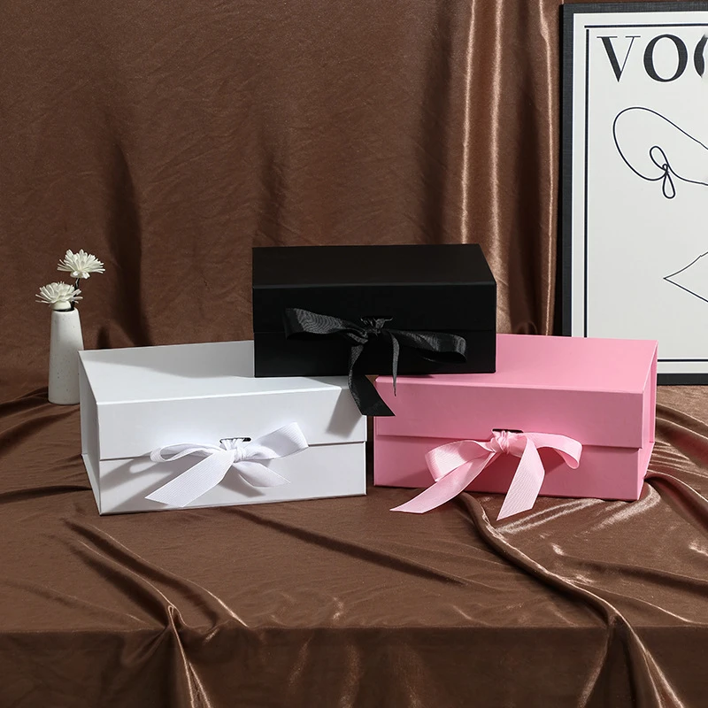 קופסאות מתנה עם סרט מתקפל מתנה קופסאות עם מכסים, שושבינה ההצעה מגנטי תיבות עבור חגיגת יום ההולדת חתונות - 1