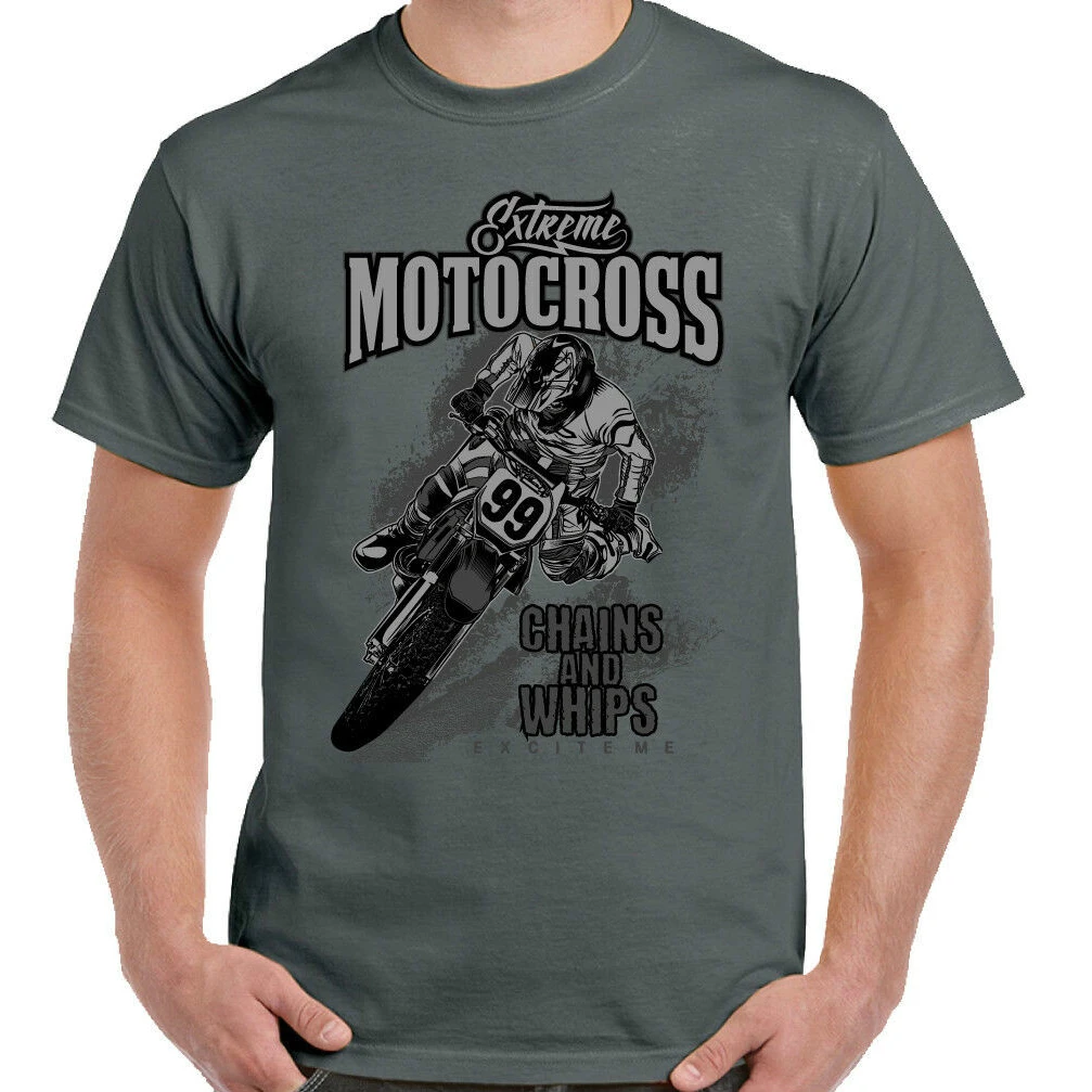 JHPKJMotocross MotoX אופנוע החולצה. שרוול קצר 100% כותנה קליל חולצות חופשי העליון גודל S-3XL - 1