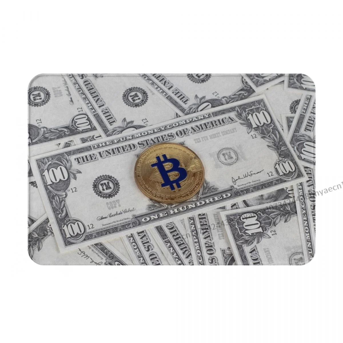 Bitcoin וירטואלי מוצפן מטבע דיגיטלי למטבח החלקה לשטיח 100 פלנל מחצלת דלת הכניסה שטיחון קישוט הבית השטיח - 1