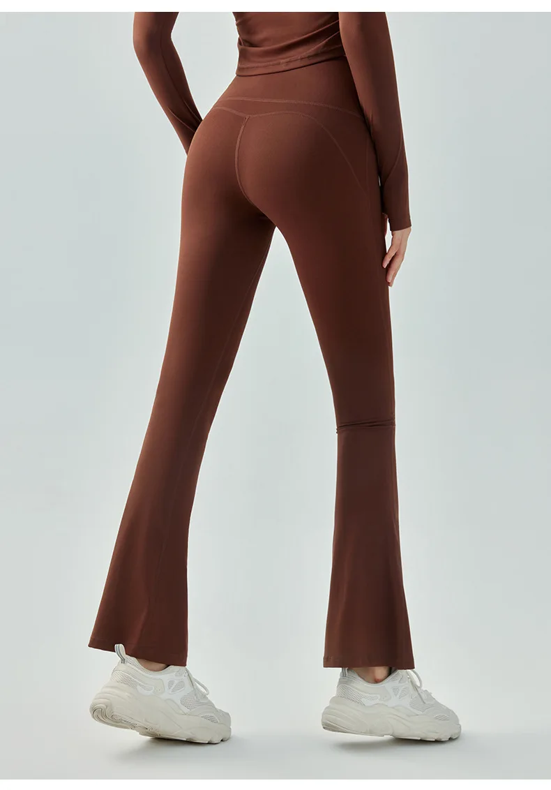 Antibom יוגה מתרחבים של נשים גבוהה המותניים ואת האגן מזדמן מיני הזיקוק מכנסיים למתוח רזה כושר רחב הרגל המכנסיים - 2