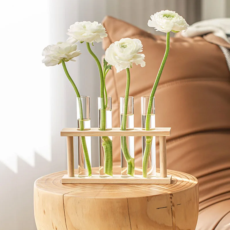 נורדי אגרטל זכוכית פרח אסתטי איקבנה עיצוב גבוה הידרופוני אגרטל שקוף יוקרה מודרנית Vasi קישוט הבית WK50VA - 2