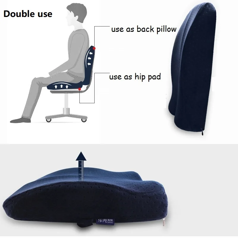 כרית משענת הגב כריות על כסאות המותני תמיכה עבור כיסא משרדי אורטופדי כרית הביתה המשרד להקל על כאב לכרית רצועות - 3