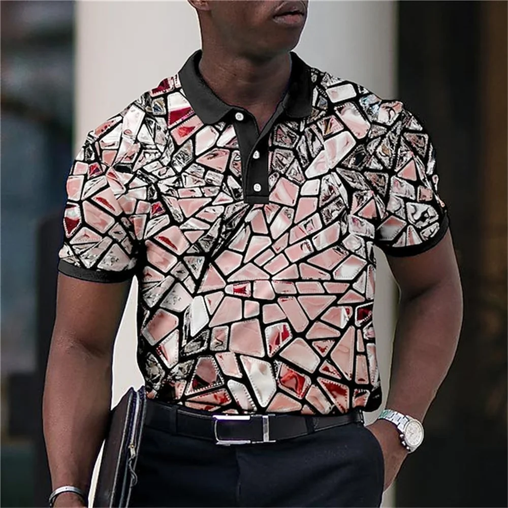 2023 מנופחים זכר חולצות הדפסת 3d חולצות פולו עם שרוול קצר של גברים מזדמנים דש כפתור בגדים יומי איכות גבוהה איש מקסימום - 3