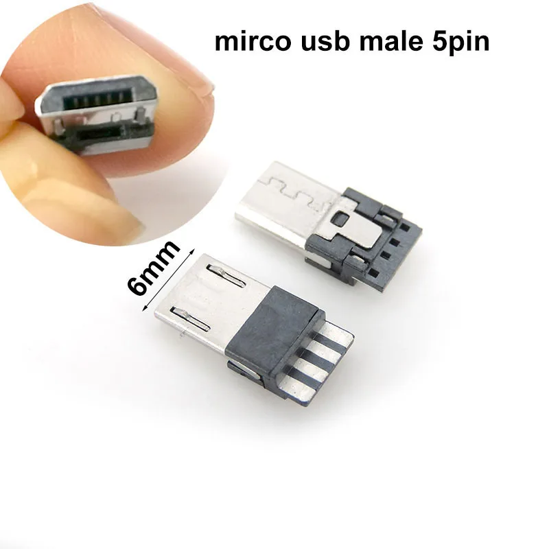 4 ב 1 diy לבן שחור 5PIN USB מיקרו ריתוך סוג התקע זכר מחברים מטען כיסוי USB 5P הזנב יציאת טעינה שקע Q1 - 3