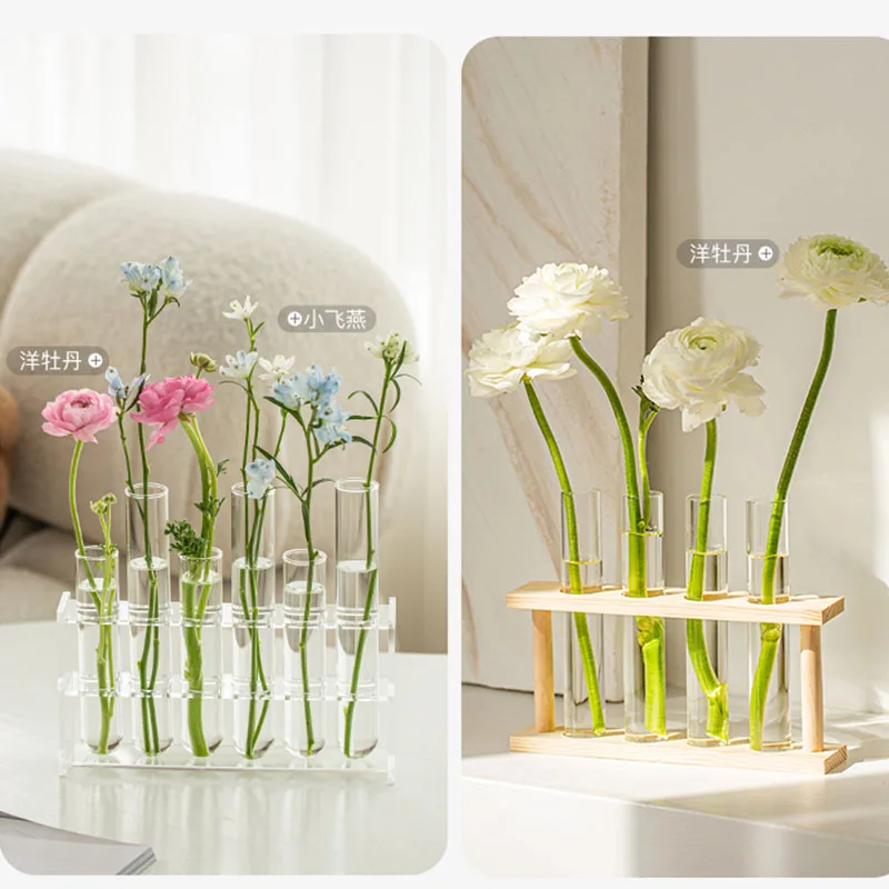 נורדי אגרטל זכוכית פרח אסתטי איקבנה עיצוב גבוה הידרופוני אגרטל שקוף יוקרה מודרנית Vasi קישוט הבית WK50VA - 3