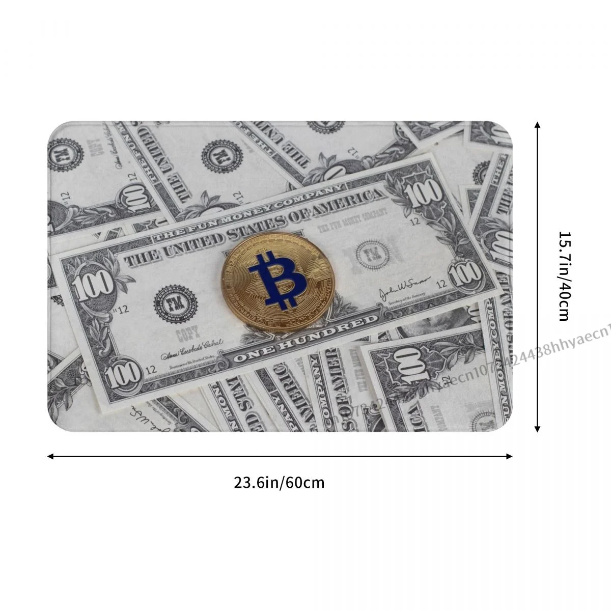 Bitcoin וירטואלי מוצפן מטבע דיגיטלי למטבח החלקה לשטיח 100 פלנל מחצלת דלת הכניסה שטיחון קישוט הבית השטיח - 3