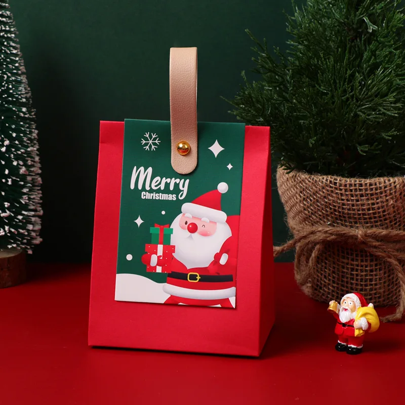 5Pcs השנה החדשה 2024 מתנת חג המולד שקיות נייר קופסא מתנת חג המולד קישוטים הביתה עץ חג המולד קישוטי חג מולד שמח 2023 - 4