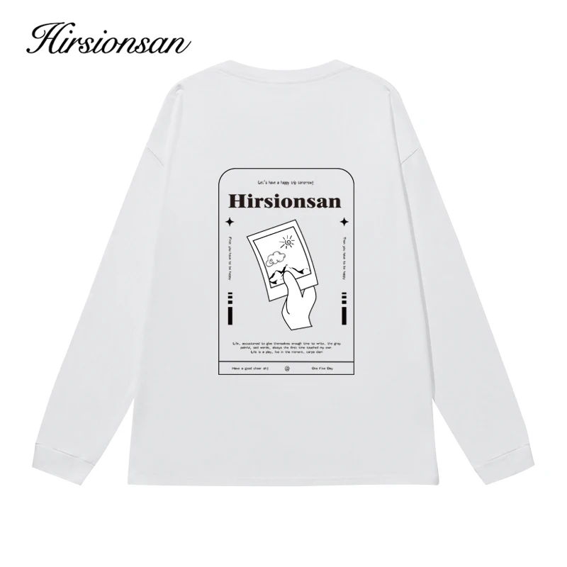 Hirsionsan אותיות מצחיקות להדפיס חולצות נשים סתיו מזדמן O-צוואר Streewear בסיסי סוודר עבור גבירותיי בציר Harajuku שיק העליון - 4