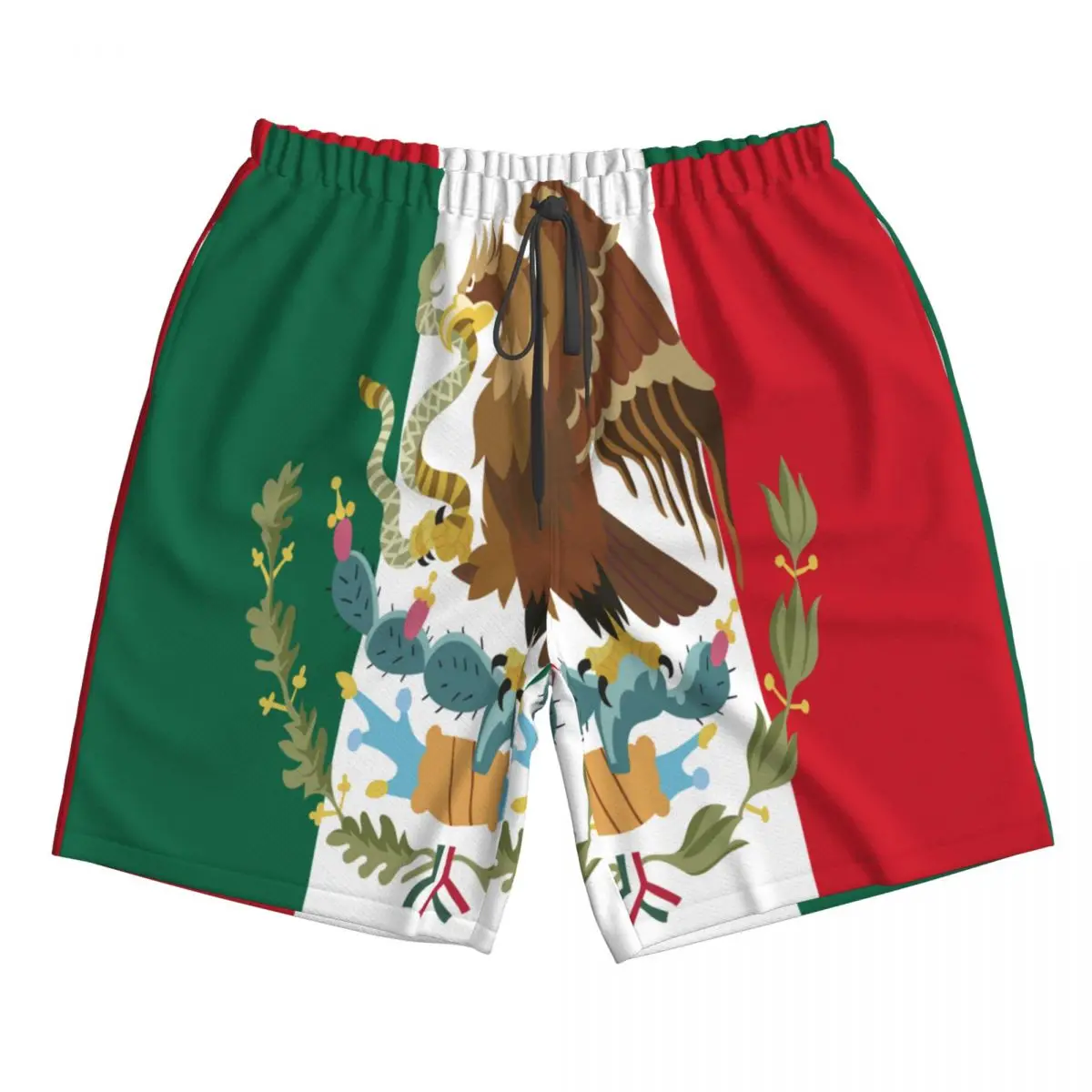 חוף בגדי ים של גברים מהיר ייבוש בגדי ים מקסיקני דגל רקע גברים לנשימה בגדי ים קצרים חוף סקסי זכר בגדי ים - 4