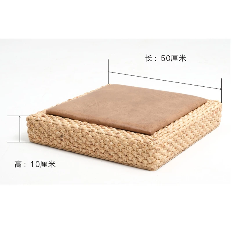 בסגנון יפני טאטאמי כרית קש פוטון יד ארוג שטוח כרית מושב הספה לזרוק כריות רצפה כרית מדיטציה סיבוב כרית - 4