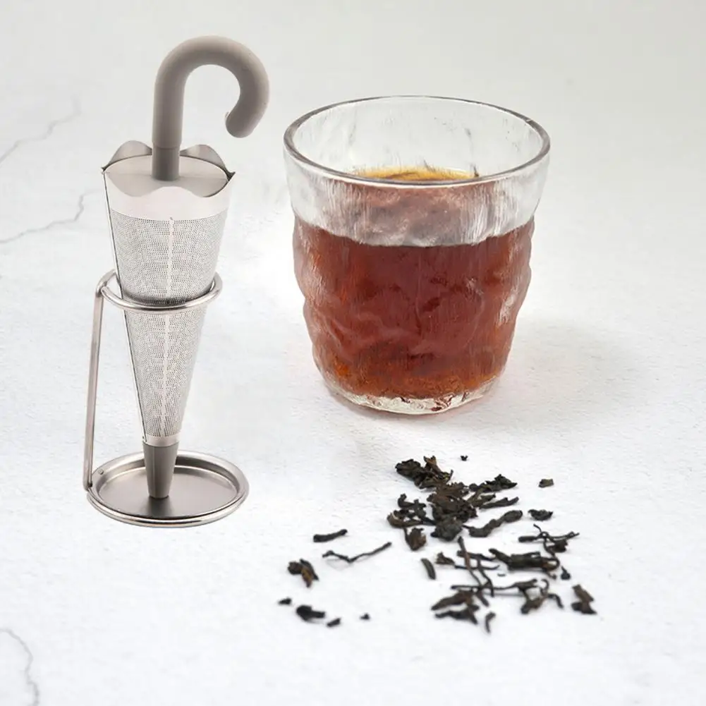 אנטי-דפורמציה תה מסננת מטריה בצורת תה מסננת נירוסטה תה Infuser מטריה צורה בטמפרטורה גבוהה עבור מזון - 5