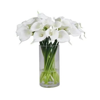 10pcs פרחים מלאכותיים מפלסטיק זר אלגנטי קל משקל נייד מיני DIY פרחוני מדומה, מזויף Calla Lily חתונה קישוט