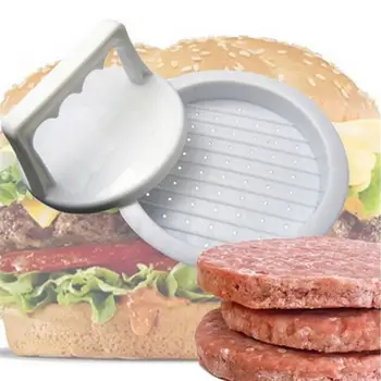 1Set צורה עגולה המבורגר לחץ מזון-PVC כיתה המבורגר בשר בקר גריל בורגר לחץ פטי היוצר עובש שאינו מקל כלי מטבח