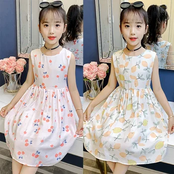 2023 קוריאה הקיץ ילדים מקשה אחת שמלת ילדה נסיכה השמלה נפוחה, שמלה עבור בנות היסודי שמלת ילדה תינוק ילדה שמלות