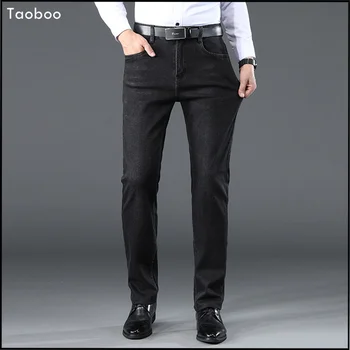 2024 חורף חדש מקרית איש המכנסיים עסקי אופנה ג 'ינס לגברים אלסטי דק ישר HighStreet מכנסיים ג' ינס בגדי גברים