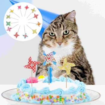 24 יח ' של שבשבות עוגה תוסף טחנת הרוח Toppers עיצוב יום הולדת שמח מרים חתונה לקשט