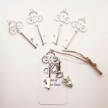 25pcs החתונה מפתח הבקבוק ראשית עם קטגוריה אנג ' ל מחזיק מפתחות ממתקים שקיות מזכרות, מתנה לאורחים המקלחת כלה קישוט