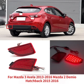 2PCS LED הפגוש האחורי אור על מאזדה 3 Axela Hatchback 2013 2014 2015 2016 אות הזנב אזהרה בלם מנורה רפלקטור