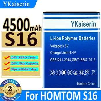 4500mAh YKaiserin סוללה עבור HOMTOM S16 5.5 אינץ ' Bateria + מסלול קוד