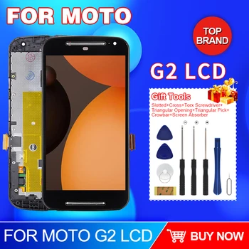 5.0 אינץ XT1068 מסך עבור Moto G2 מגע Lcd פנל זכוכית הדיגיטציה הרכבה עבור Moto G 2nd Gen תצוגה עם מסגרת משלוח חינם