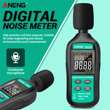 ANENG GN101 דיגיטלי מד רעש מדידה 35-135 db אינטליגנטי קול ברמה מד הדציבלים לפקח לוגר אבחון-כלי