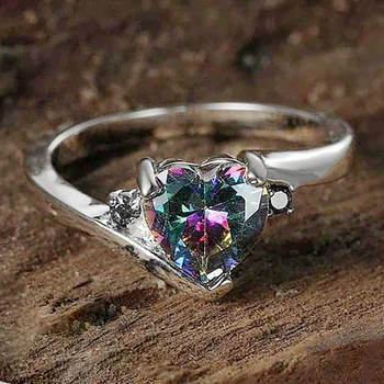 CAOSHI אלגנטית גברת טבעת נישואין טבעות עם ברייט קריסטל חינני תכשיטים עבור טקס אירוסין אביזרי אופנה מתנה