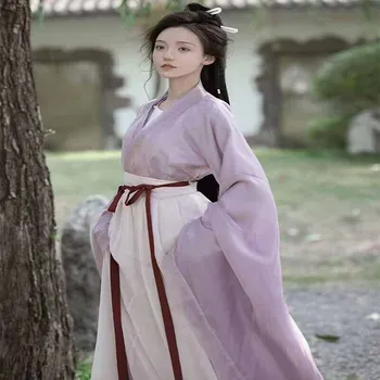 Hanfu השמלה נשים סינית עתיקה Hanfu סטים נקבה פיית תחפושות קוספליי קיץ שמלת ריקוד סגול סטים Hanfu שמלת מסיבת