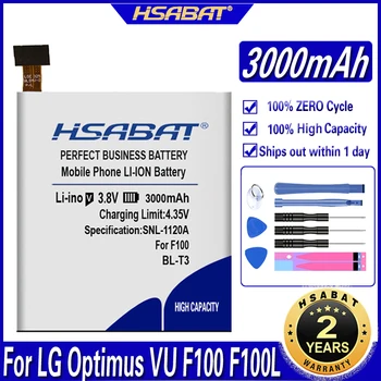 HSABAT 3000mAh BL-T3 סוללה עבור LG Optimus VU F100 F100L F100S F100K VS950 P895