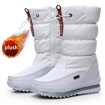 MODX נשים מגפי שלג יוקרה פלטפורמה חורף עבה קטיפתי עמיד למים החלקה נעלי האופנה חם פרווה botas mujer