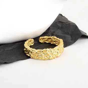 NBNB כסף זהב צבע אופנתי חריג טבעת מתכווננת עבור נשים גברים אופנה וינטג ' ילדה האצבעות טבעת פתוחה מסיבת תכשיטים מתנה