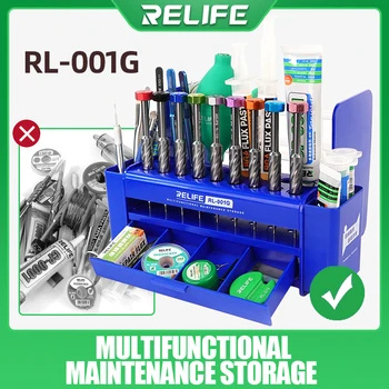 RELIFE RL-001G תכליתי תיבת אחסון קיבולת גדולה מסווג אחסון מסודר נוח עמיד חזק תיקוני טלפונים ניידים