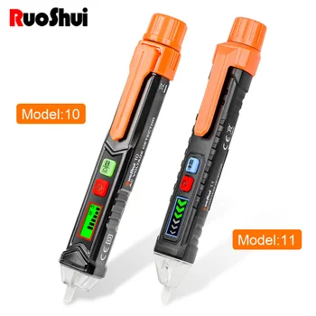 RuoShui 10 ללא מגע מתח AC גלאי מטר תצוגת LCD NCV רגישות האזעקה חשמלי מפסק Finder עיפרון הבוחן
