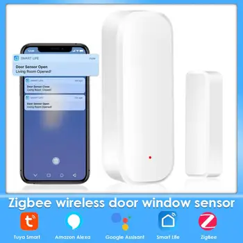 Tuya חכם WiFi/zigbee הדלת חיישן חכם דלת פתוח/סגור גלאי Wifi חלון החיישן Smartlife APP עובד עם גוגל הביתה אלקסה