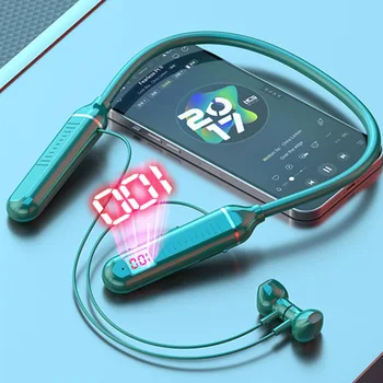TWS מגנטי אלחוטי Neckband אוזניות Bluetooth 5.2 אוזניות אוזניות ספורט ריצה עמיד למים Earbud עם מיקרופון Gaming Headset