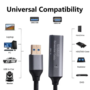 USB 3.0 פעיל כבל מאריך USB 3.0 כבל מאריך זכר ונקבה 3.0 2.0 USB מאריך כבל Smart TV כבל USB