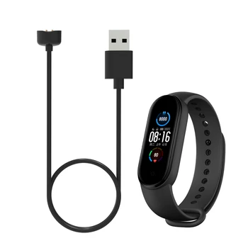 USB כבל טעינה מגנטי עבור Mi Band 5 6 7 NFC Smartwatch ללהקה 5 3.3 רגל שחור