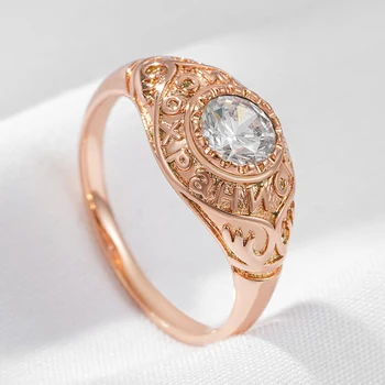 Wbmqda 585 רוז צבע זהב וינטאג ' מצופה טבעת עבור נשים מעודנות הקלה גילוף באיכות גבוהה יומי תכשיטים תואמים