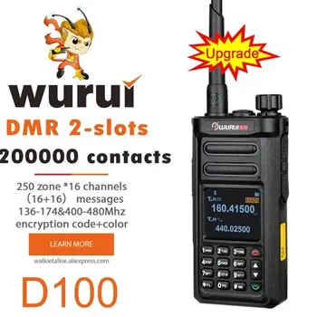 Wurui D100 תקציב דיגיטלית DMR ווקי טוקי חזיר רדיו דו-כיווני נייד תקשורת מקצועי שימושי vhf uhf ht pmr446 המשטרה