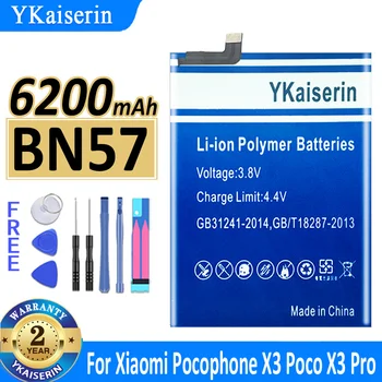 YKaiserin החלפת הסוללה BN57 BN61 עבור Xiaomi Pocophone X3/X3 פוקו X3 Pro X3Pro Bateria + כלים