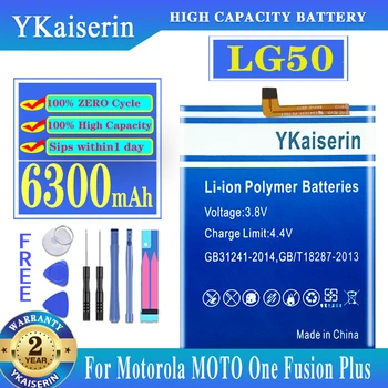 YKaiserin חדש 6300mAh LG50 טלפון נייד סוללה עבור Motorola Moto G9 לשחק אחד פיוז ' ן בתוספת OneFusion+ XT2067 + כלים