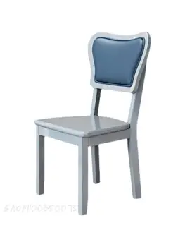 אוכל עץ מלא על הכסא אור יוקרה עיצוב פשוט יומן נוח טק בד בבית הכסא הלבן השולחן המודרני הכיסא