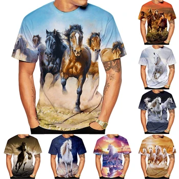 אופנה חדשה גברים נשים 3d חולצת טי Printied חיה סוס יצירתי מזדמן חולצות לגברים