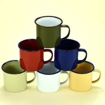 אמייל צנצנת צבעונית נוסטלגי אמייל כוס בסגנון הישן ברזל צנצנת תה חם בסיר כוס